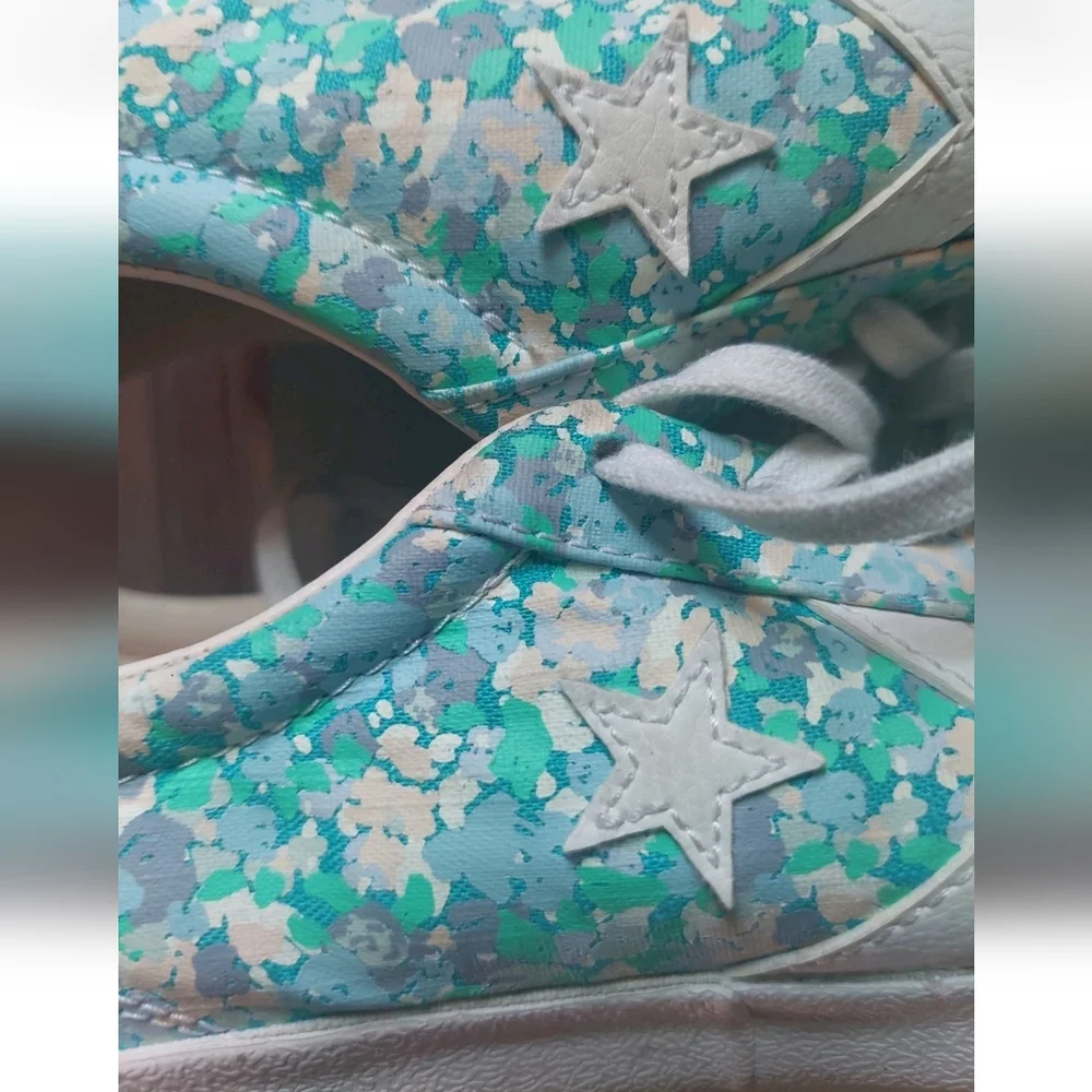 Converse All Star Paint Texture Floral sneakers women size 8 - Picture 3 of 8